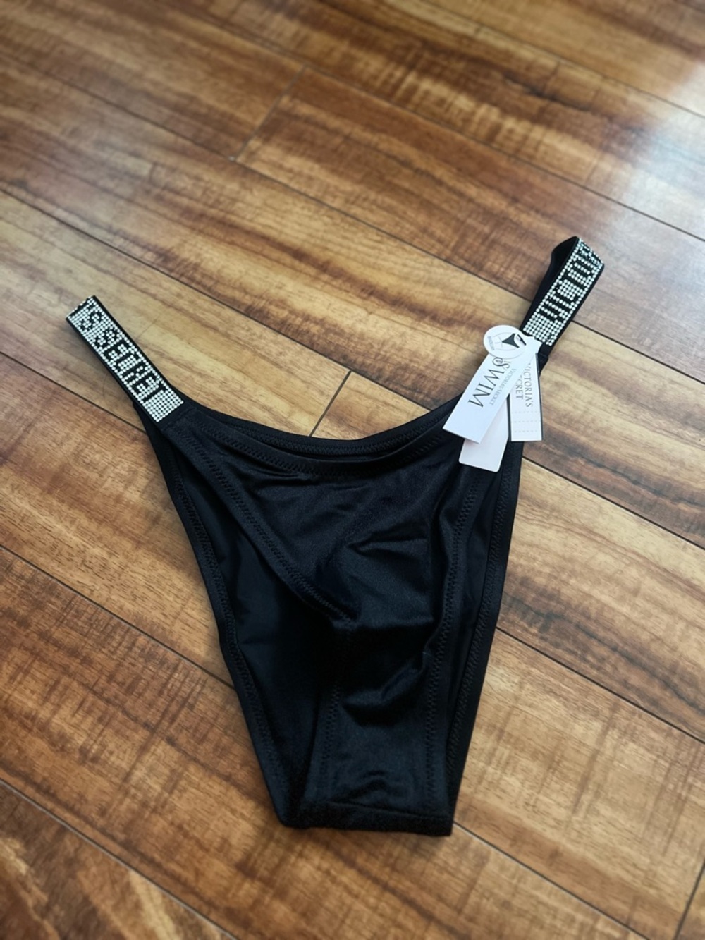 Victoria’s Secret Black Bikini Bottom with Jeweled Strap Detail